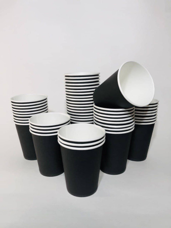 Товар стакан черный однослойный 300 мл в категории каталога стаканы бумажные однослойные