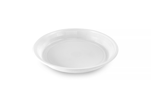 Товар одноразовая белая тарелка, d-170 мм, h-23 мм в категории каталога тарелки одноразовые