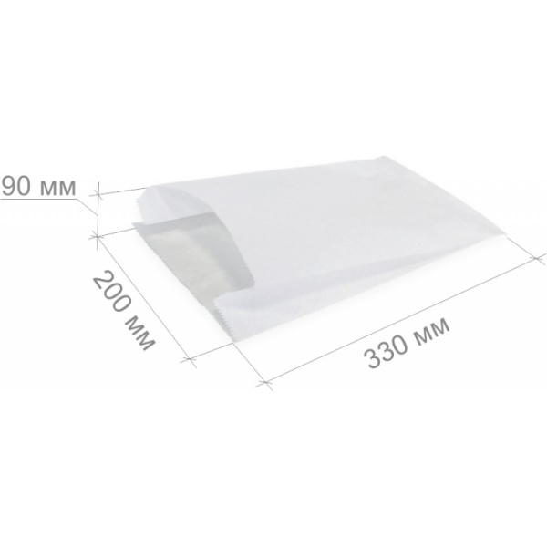 Бумажные пакеты Товар пакет бумажный белый без печати, 330х200х90 мм в категории каталога бумажные пакеты