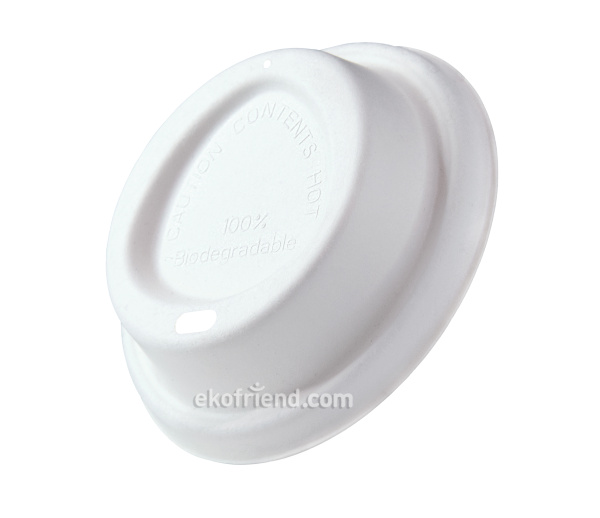 Товар крышка d 80 мм для бумажного стакана из сахарного тростника  в категории каталога посуда биоразлагаемая