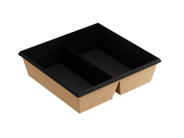Купить Контейнер для салатов из крафтового картона черного цвета с прозрачной крышкой (400 мл), 145х95х45 мм в Каперфлексе Товар контейнер для салатов из крафтового картона черного цвета с прозрачной крышкой (400 мл), 145х95х45 мм в ассортименте каталога